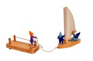 THSD Boat and Dock, with felt puppets